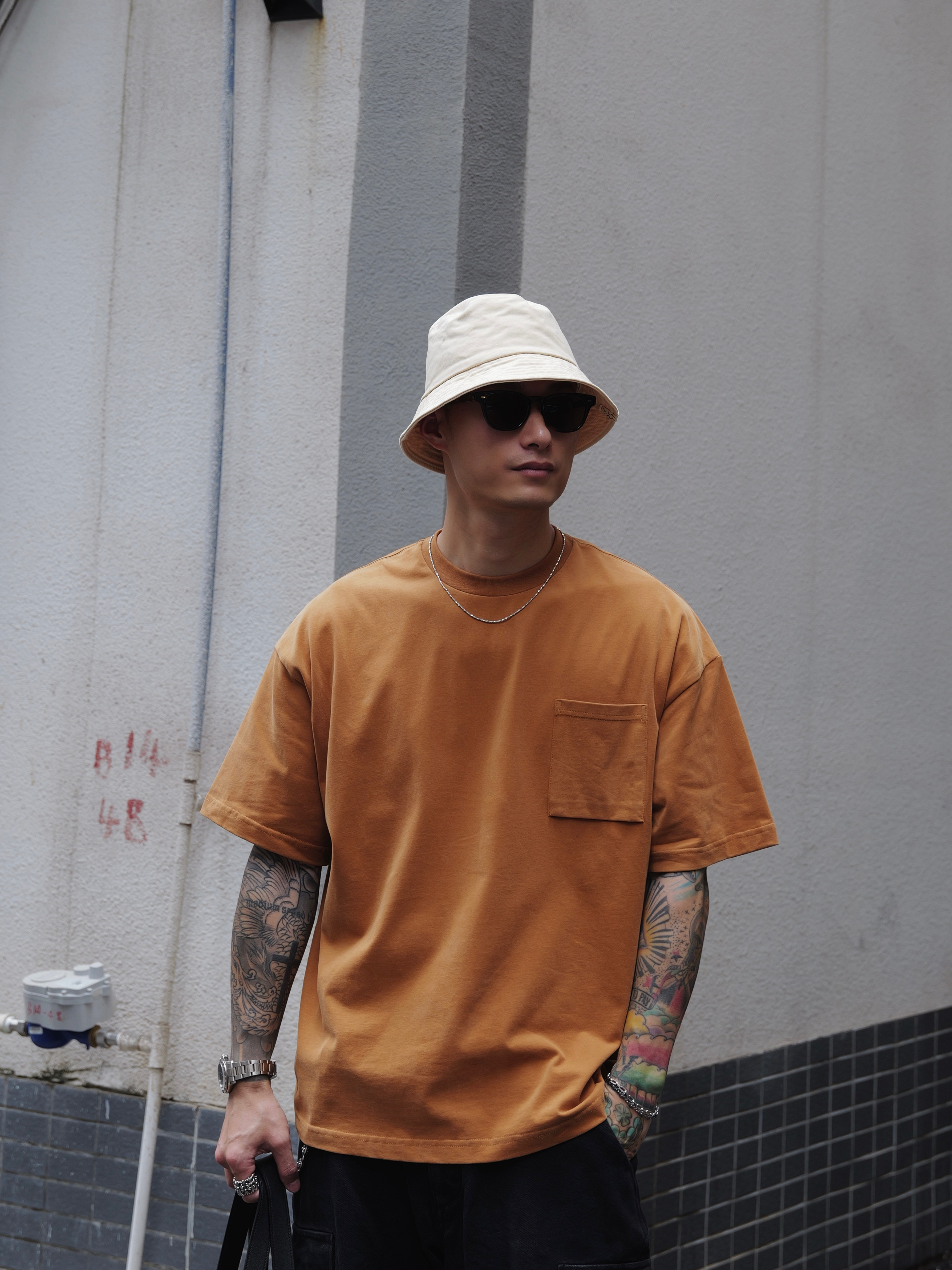 #預購 UNBENT 25SS 基本款 純色 純棉 刺繡 落肩口袋 短踢 六色