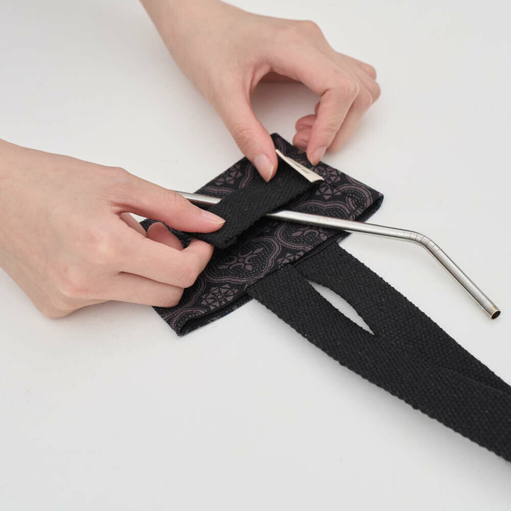 印花樂飲料杯吸管提袋紳士黑色