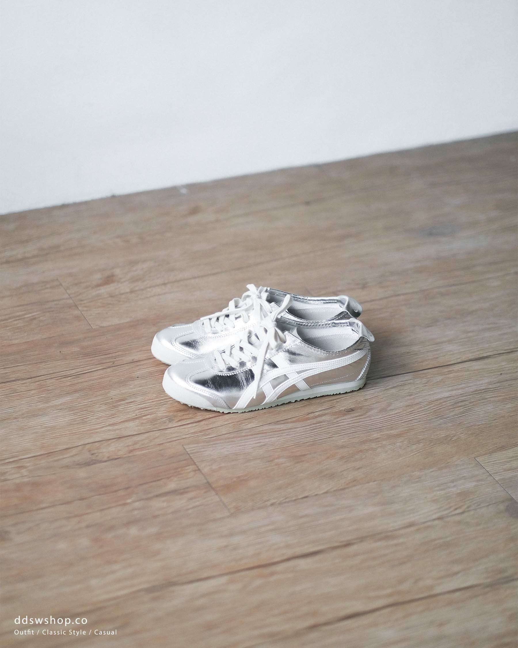 虎之介② 2本 Onitsuka Tiger 鬼冢虎MEXICO 66 銀色HCD-THL7C2-9399