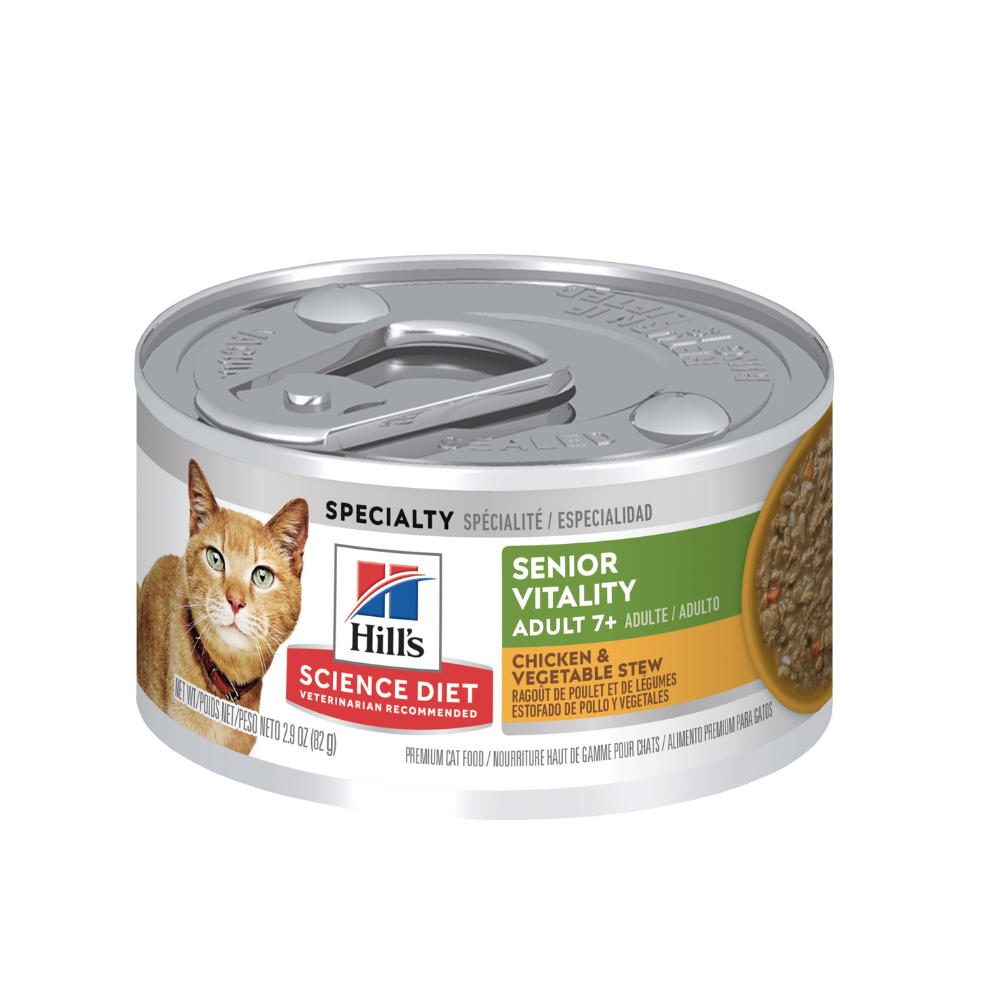 Hill's - 貓濕糧 -高齡貓7+ 高齡活力 燉雞肉蔬菜主食罐 2.9OZ (24罐) 10767