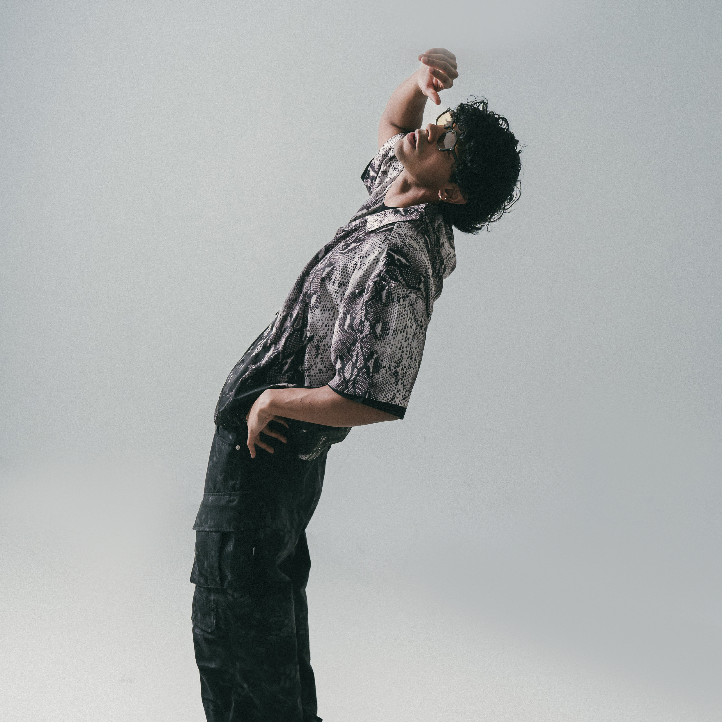 SENSE Snake Print With Flame Shirt [M25-19]