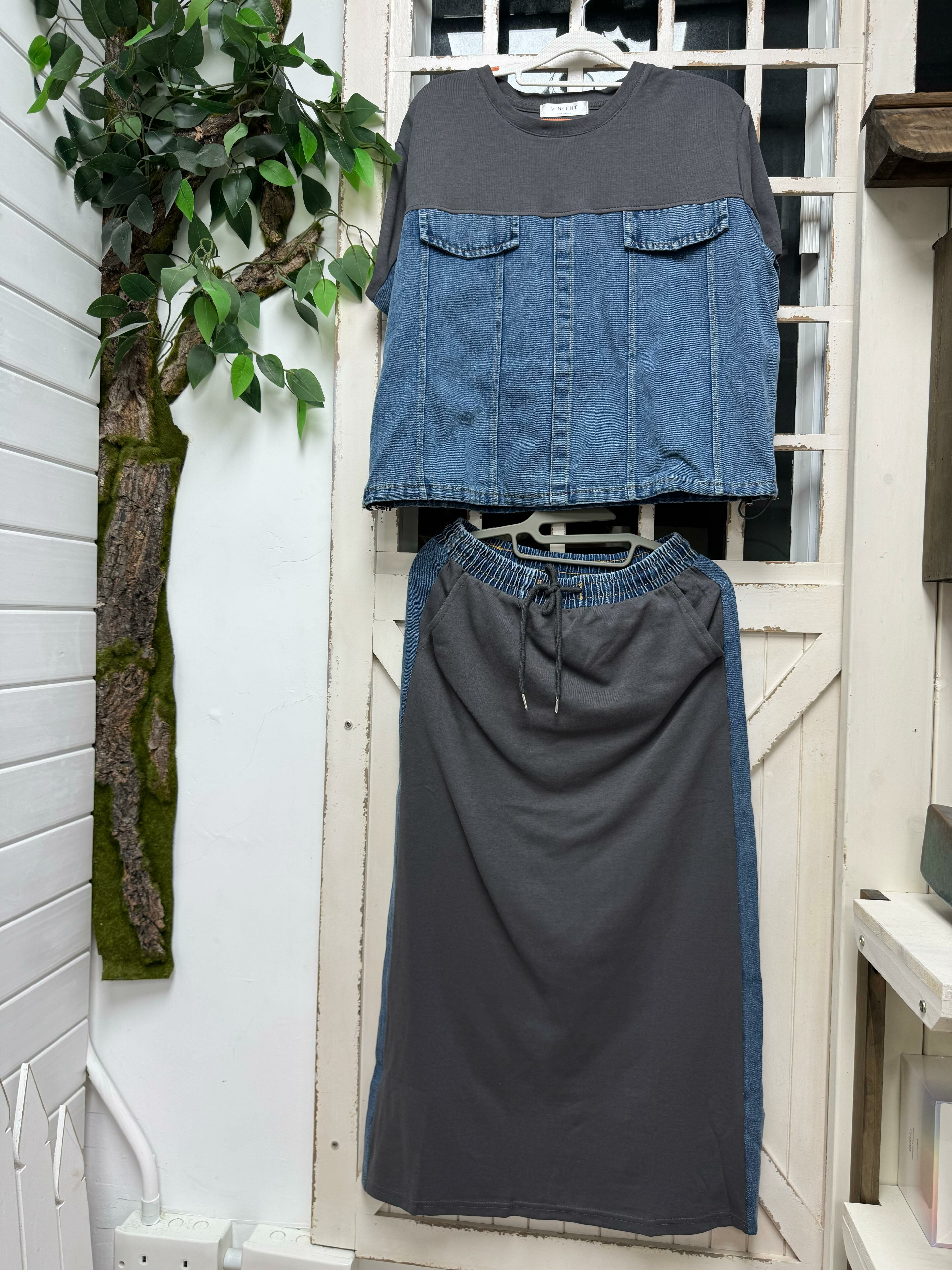 1104-SFS23-Summer Fashion Sale-純棉牛仔套裝 (A23 灰色)