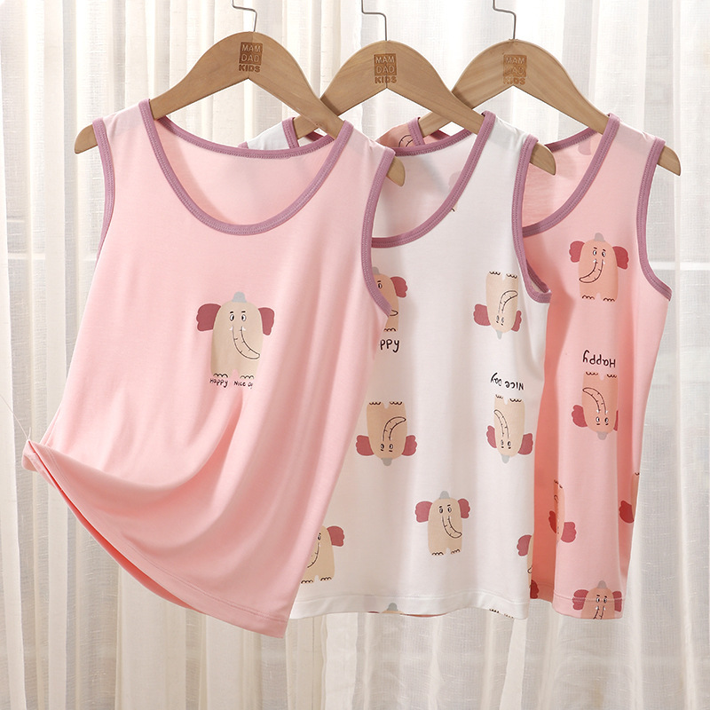 粉紅大象無袖背心3件組
