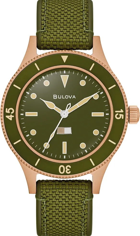 萬年鐘錶 - BULOVA 寶路華  150週年特別版   Mil-Ships美國海軍青銅錶殼自動上鍊機械潛水錶   98A324   錶徑 41MM