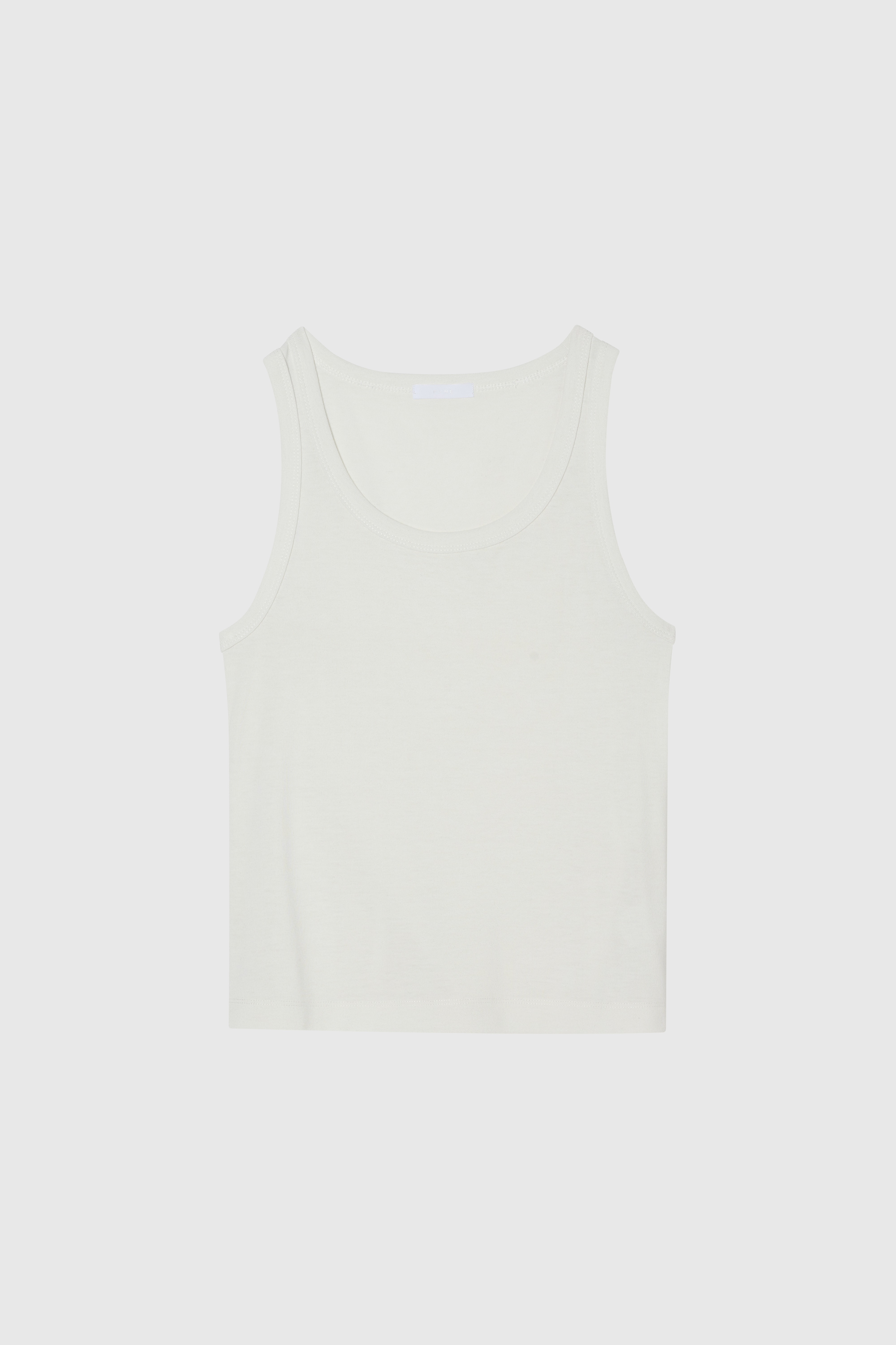 TARA 羅紋合身背心(白色）