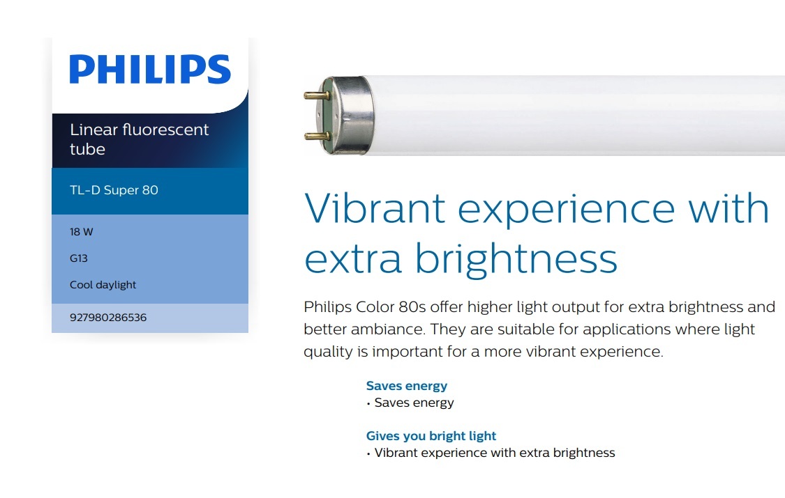 飛利浦 TLD 18W T8 超級80光管