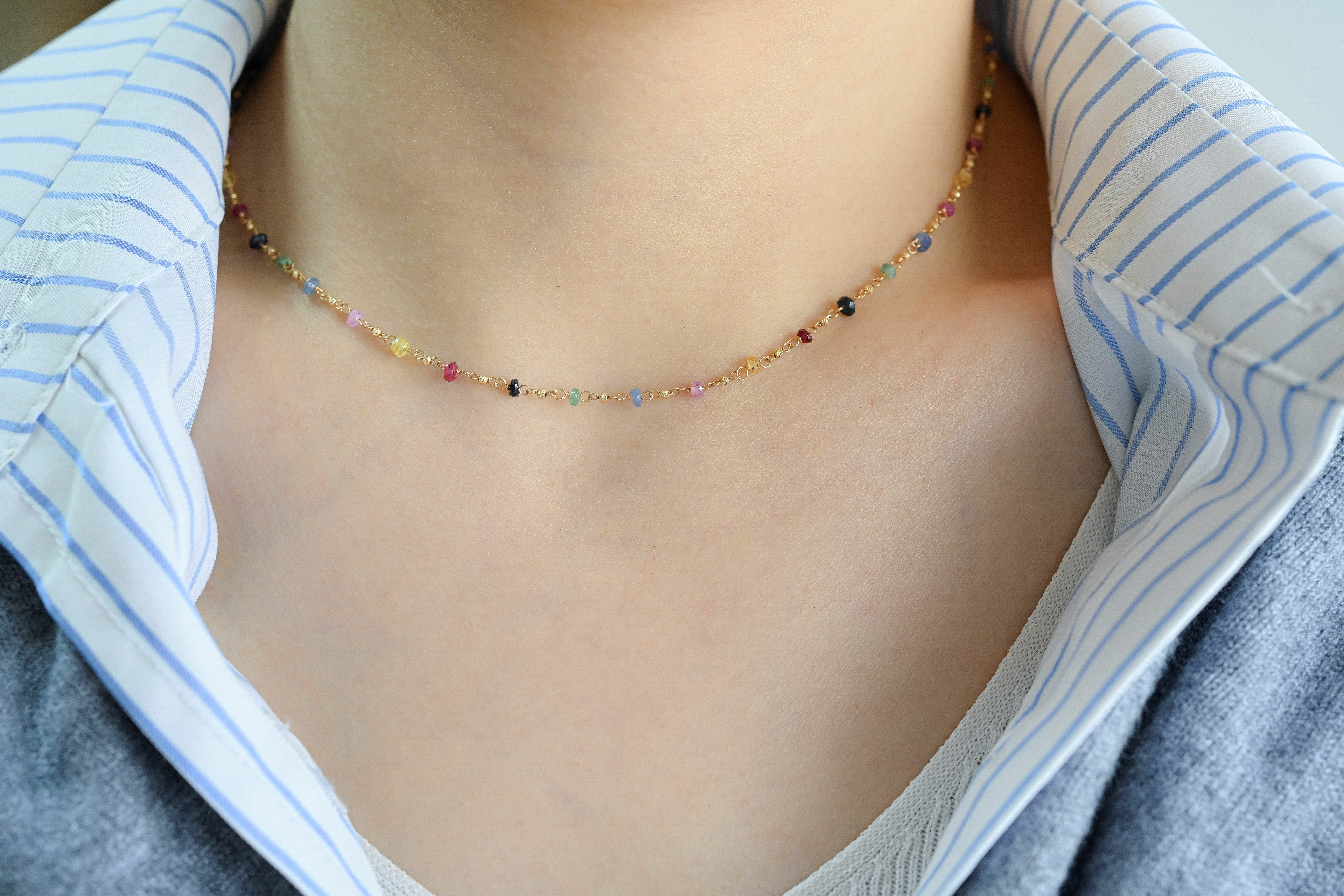 18K Dopamine Muti- Sapphire Necklace