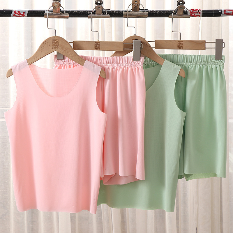 無袖背心冰絲睡衣套裝