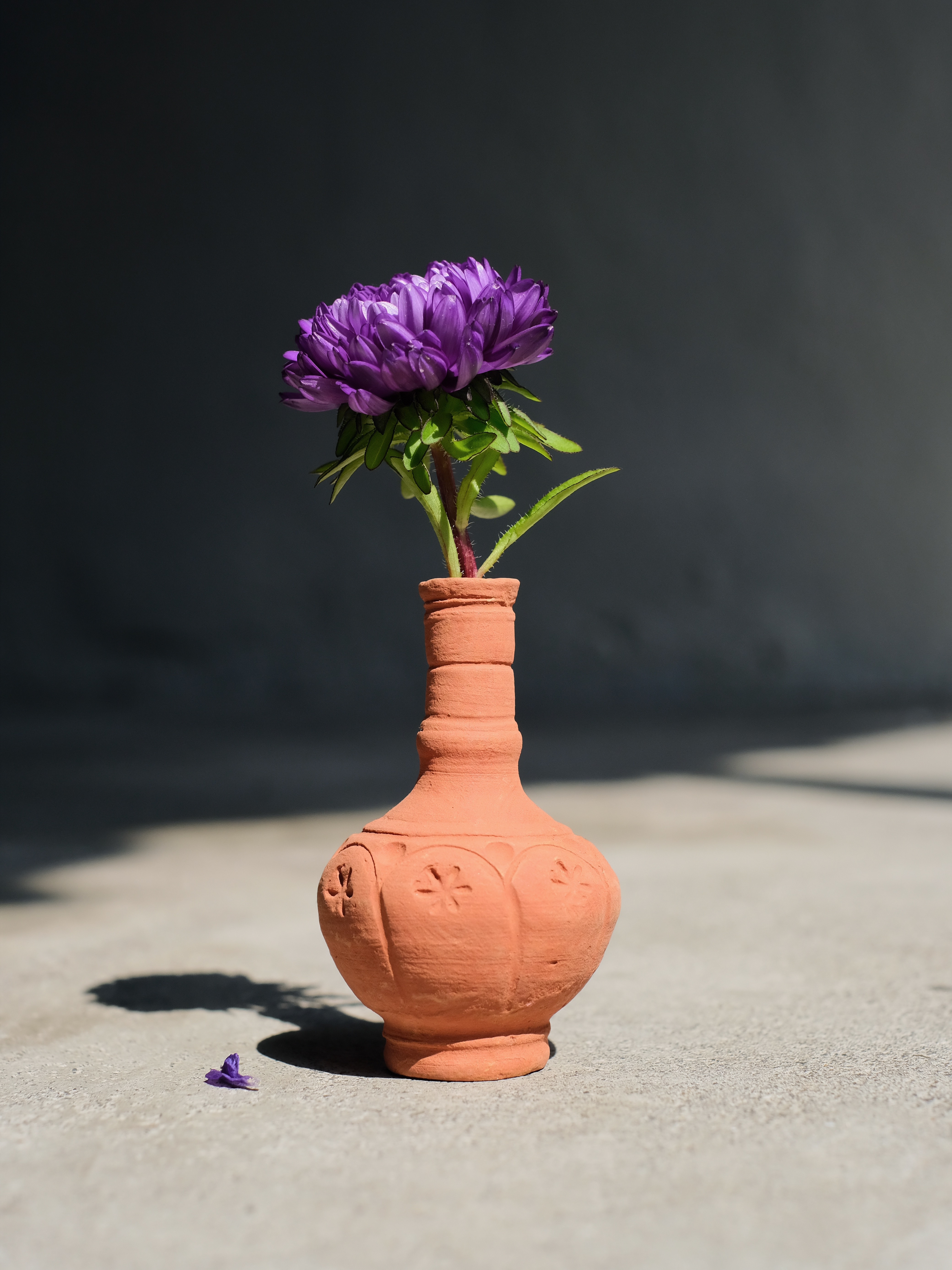 尼泊爾紅陶花器香插 細脖花瓶