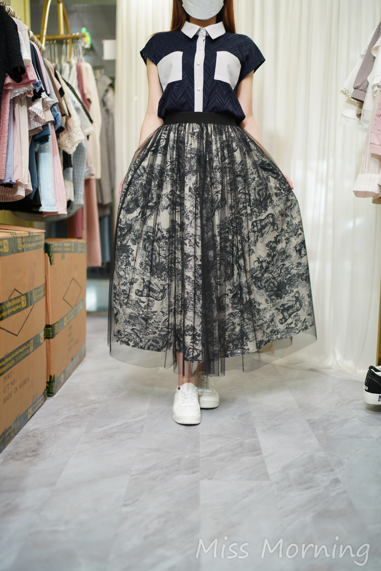 高質有內里通花面上衣(14546)&輕盈唔揀人太遮肉紗紗裙(33938)