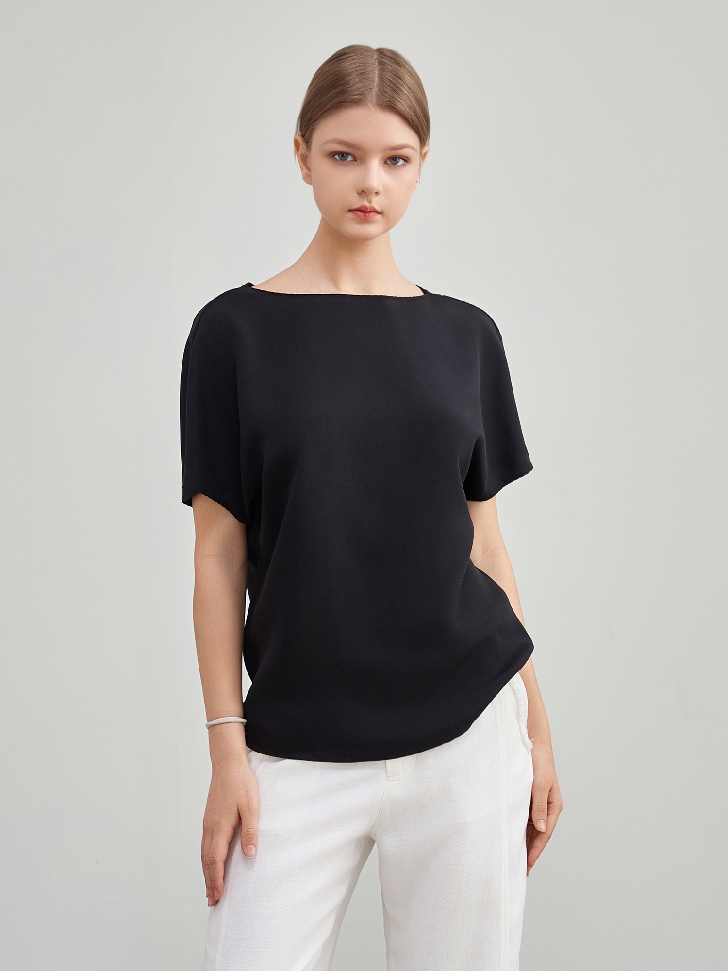 mi-tu桑蠶絲圓領T恤