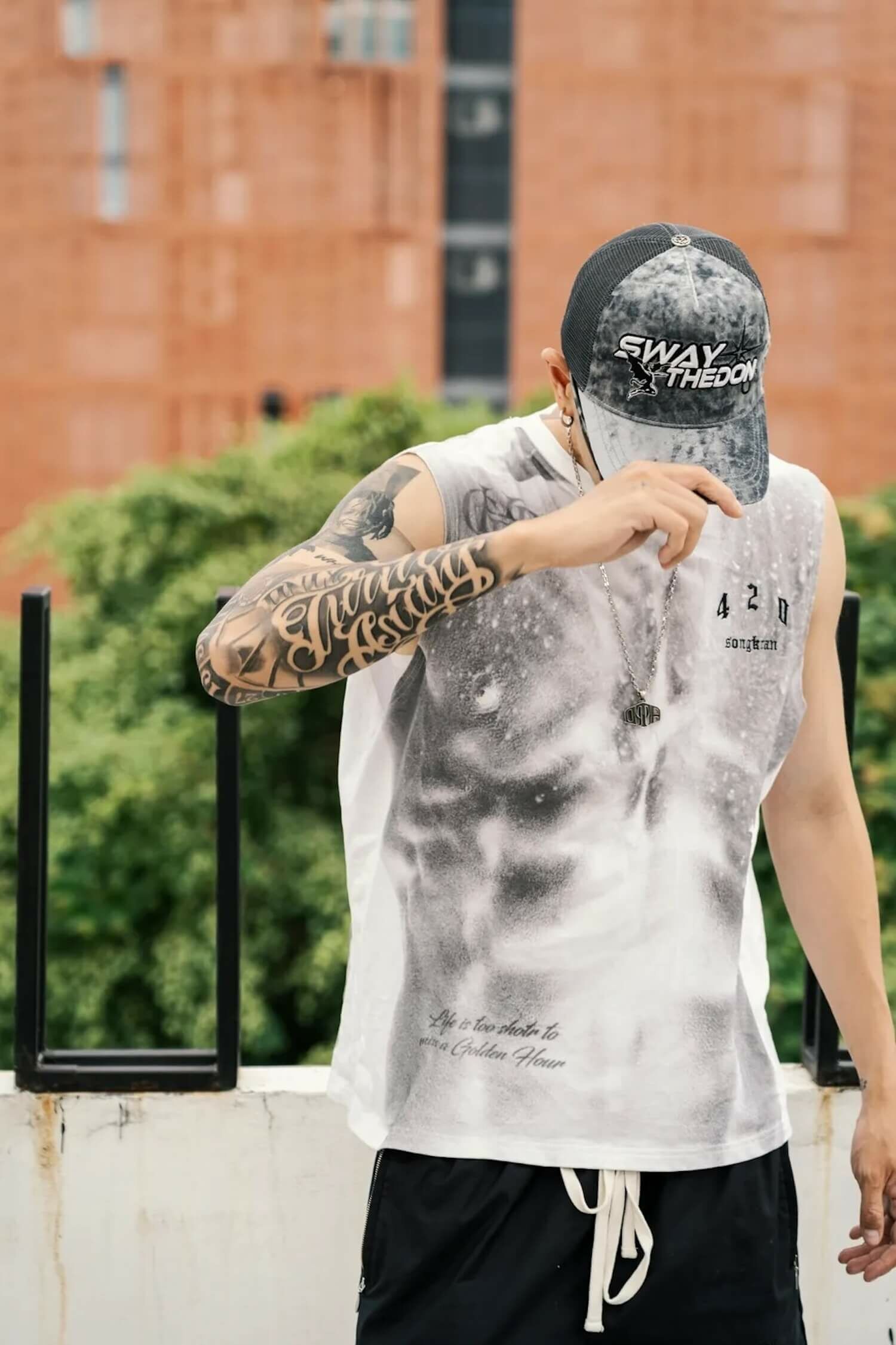 Sway the Don x Golden Hour｜Bkk Sleeveless Tee (White)