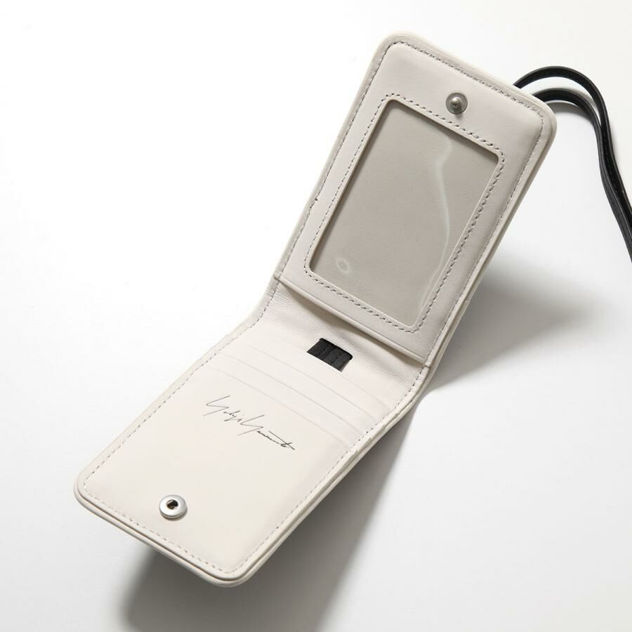 【 Y-3 LANYARD 頂級皮革卡夾 - 黑x白 】