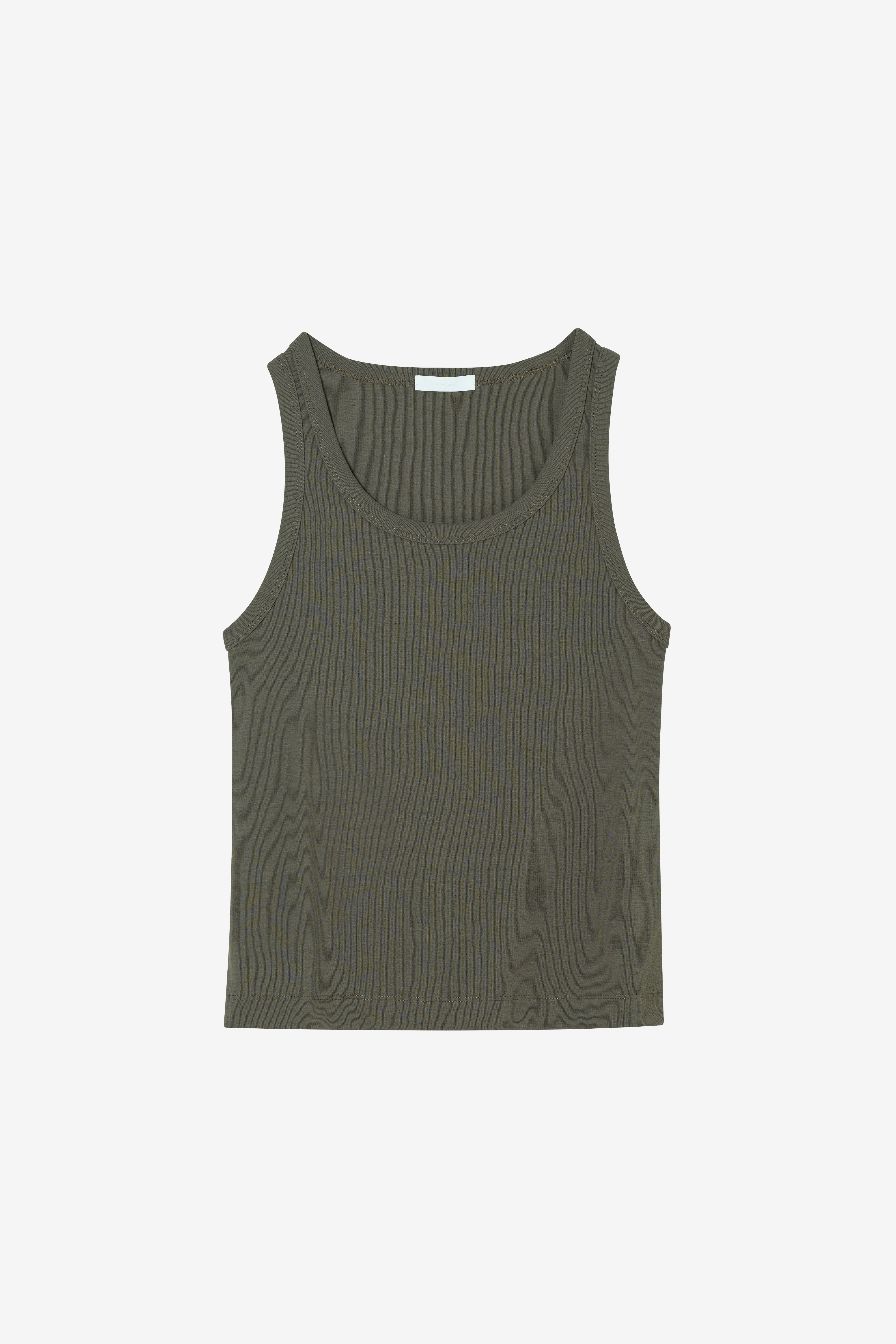 TARA 羅紋合身背心(灰色）