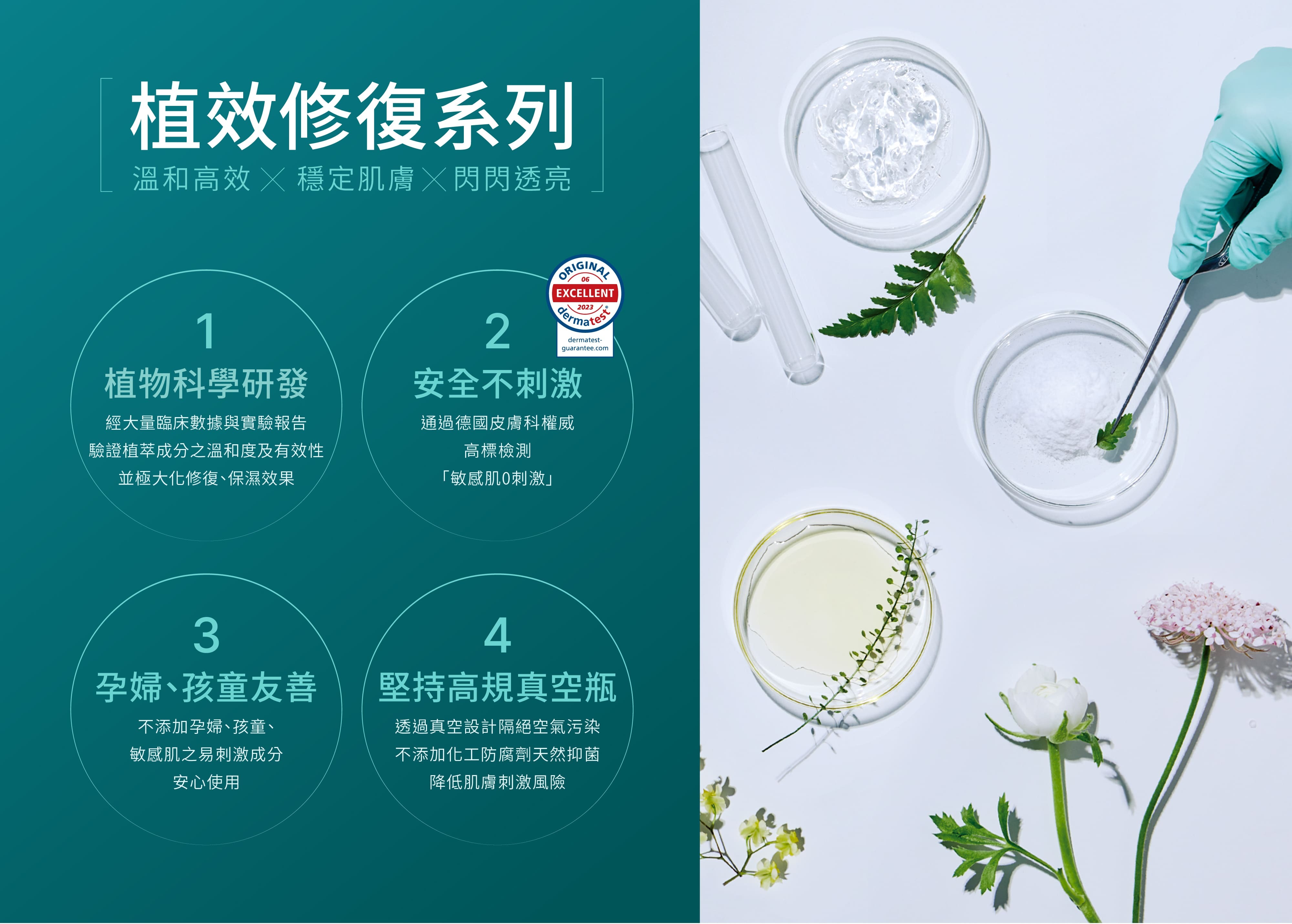 Z研植效修復系列:溫和高效、臨床驗證、孕婦友善、真空瓶設計