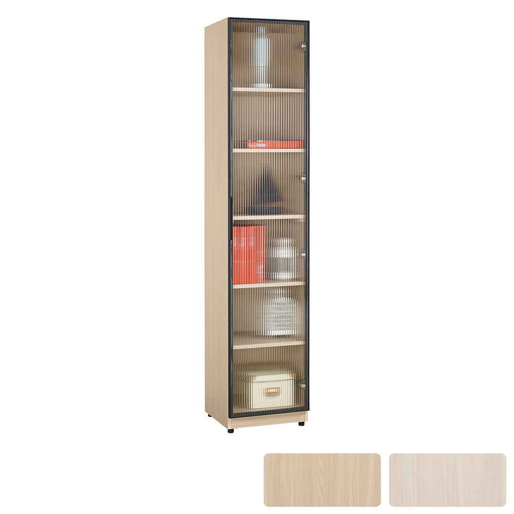 恩洛1.3尺長虹玻璃單門書櫃/多功能收納置物櫃(兩色可選)