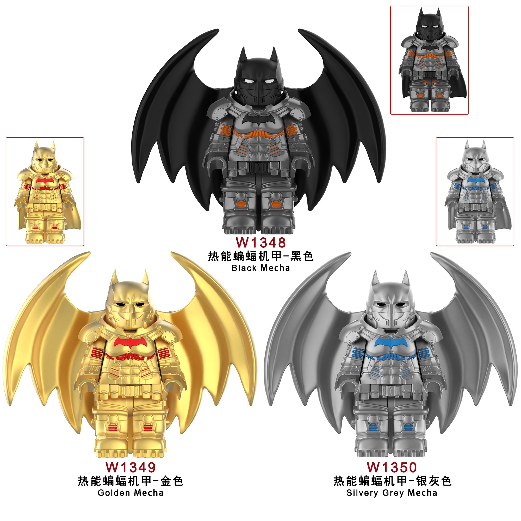 Batman Mecha DC Custom Minifigures Minifigs Set Fit Lego WM1348-WM1350