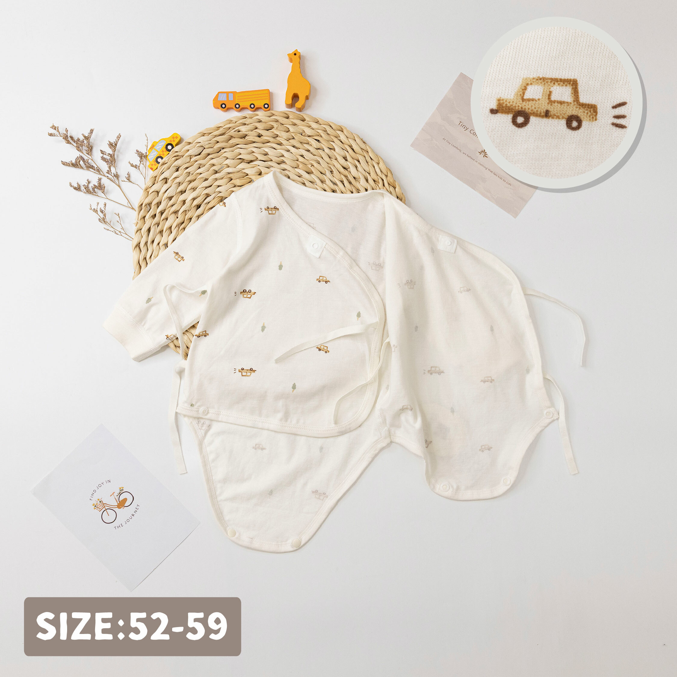 純淨系列【T0011】滿版帥氣車車開襟長袖包屁衣