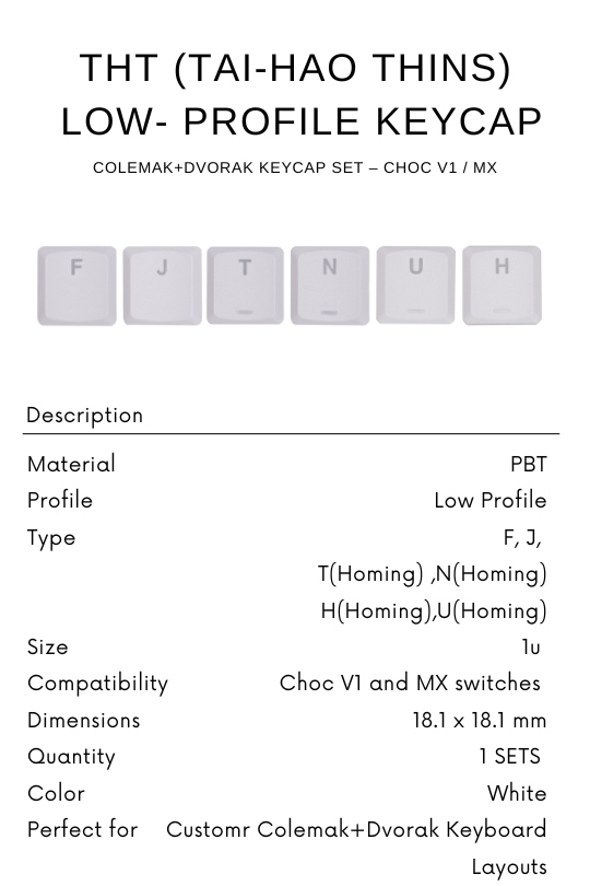olemak+Dvorak Keycap Set Choc V1 / MX white