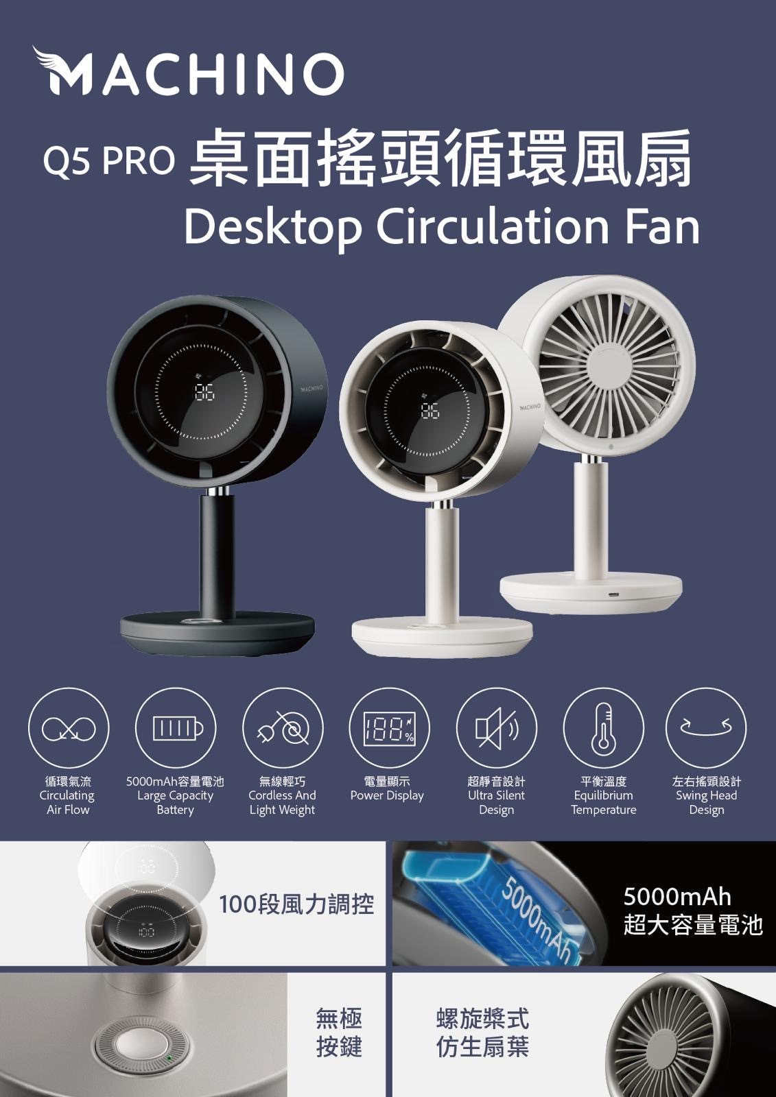 MACHINO Q5 PRO桌面循環風扇