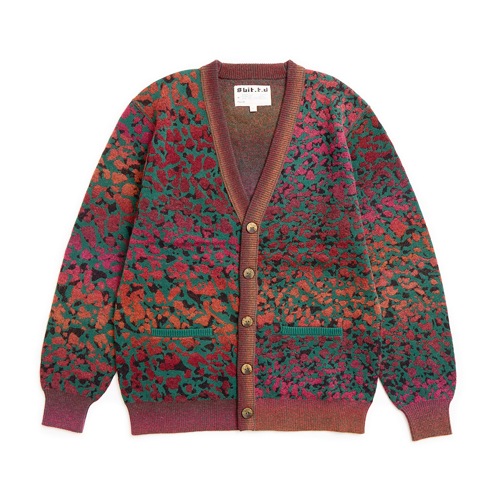 Gravel Road Wool Blended Cardigan Orange/Green