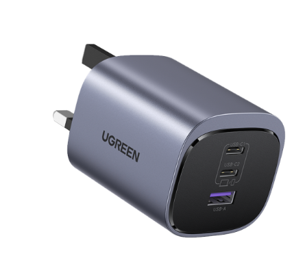 Ugreen 65W 3-Port 新型快速充電插頭- 英規_X553-45225
