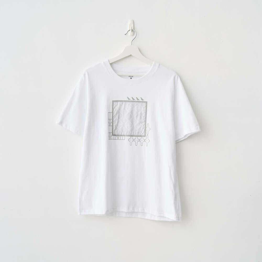 Frame T-Shirt/Begonia Glass Pattern No.10/Clear Grey/White