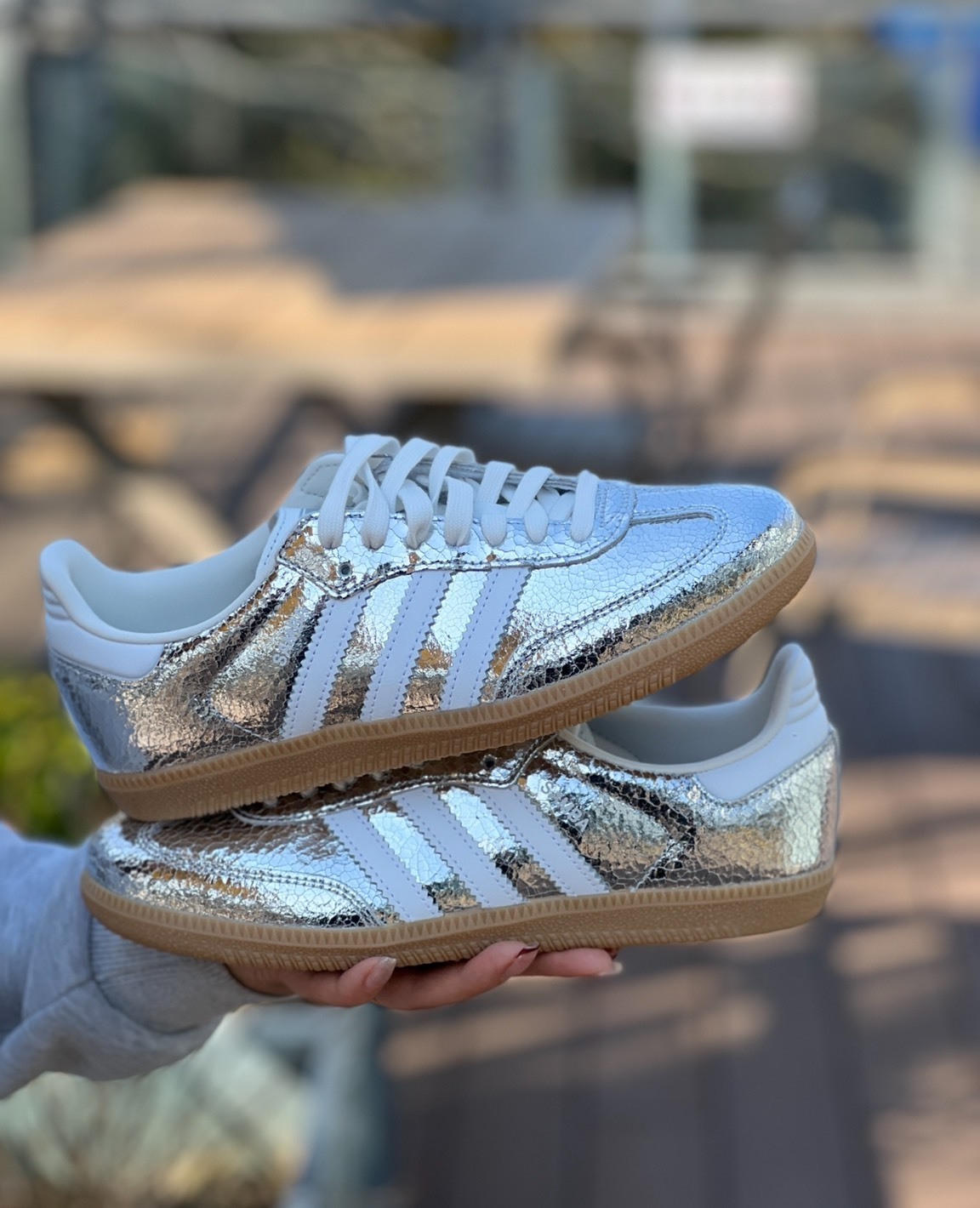 adidas Samba OG 銀色 女款 低筒板鞋