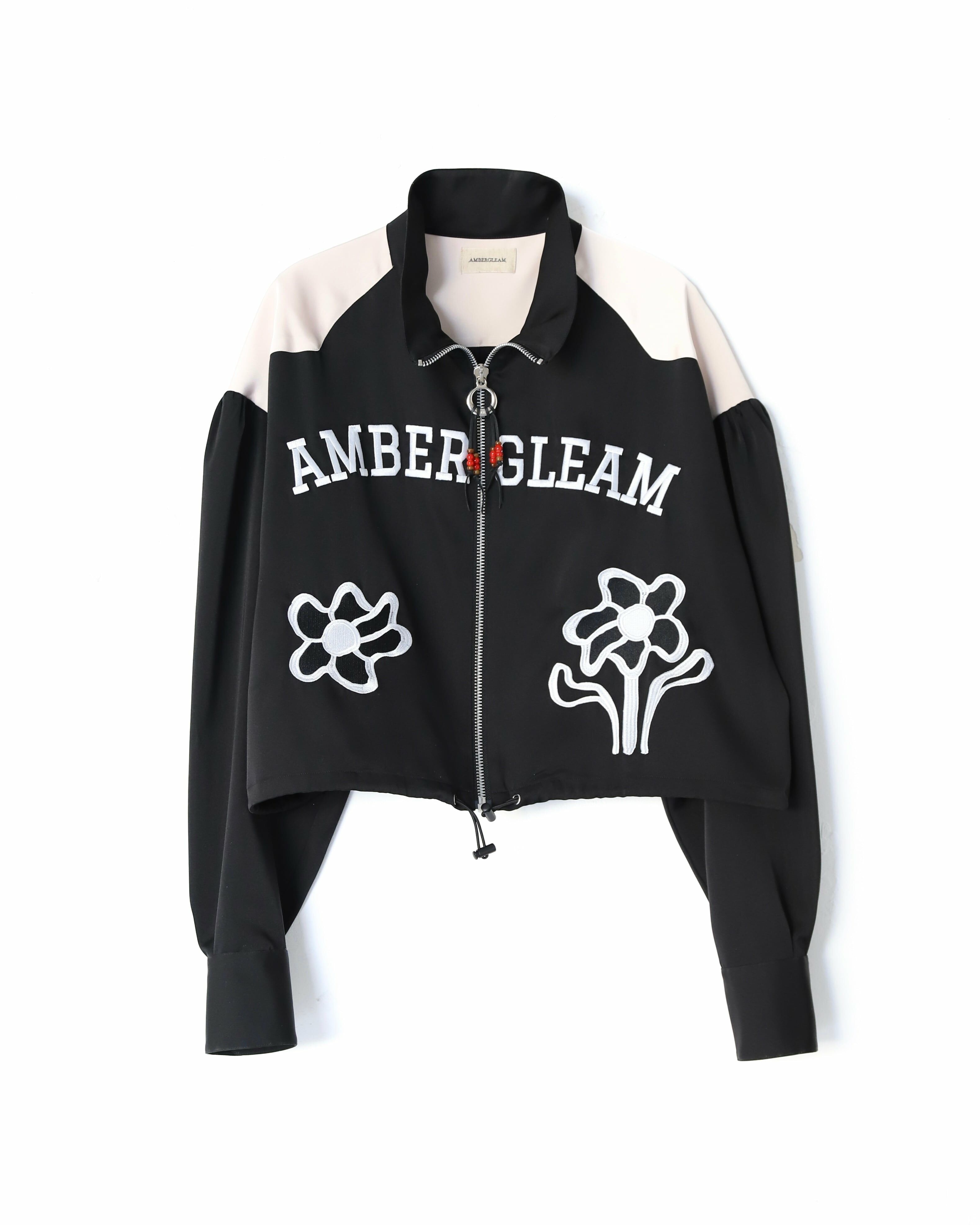 AMBERGLEAM - Embroidered Satin Blouson / 2COLORS