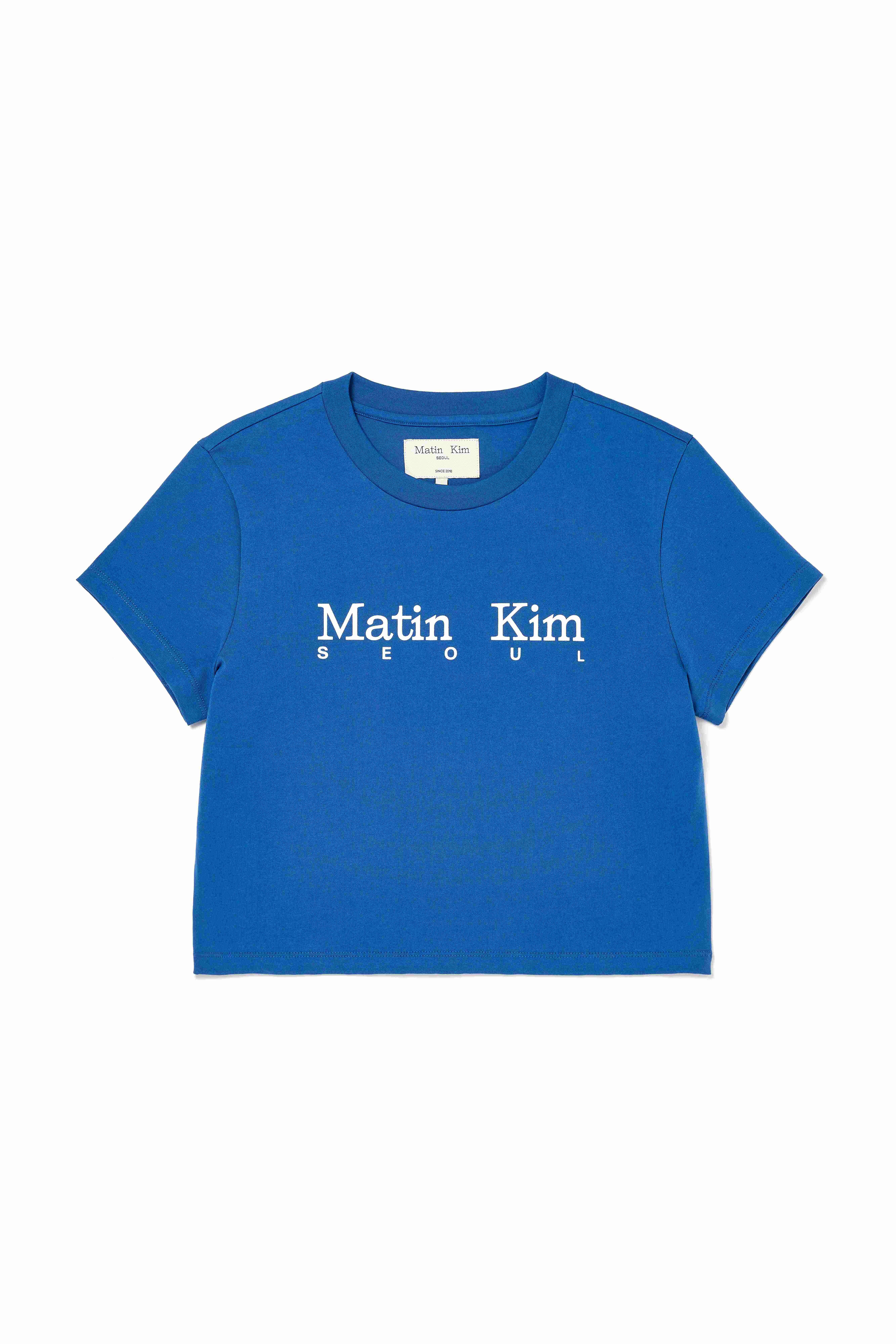 首爾LOGO短版上衣 藍色