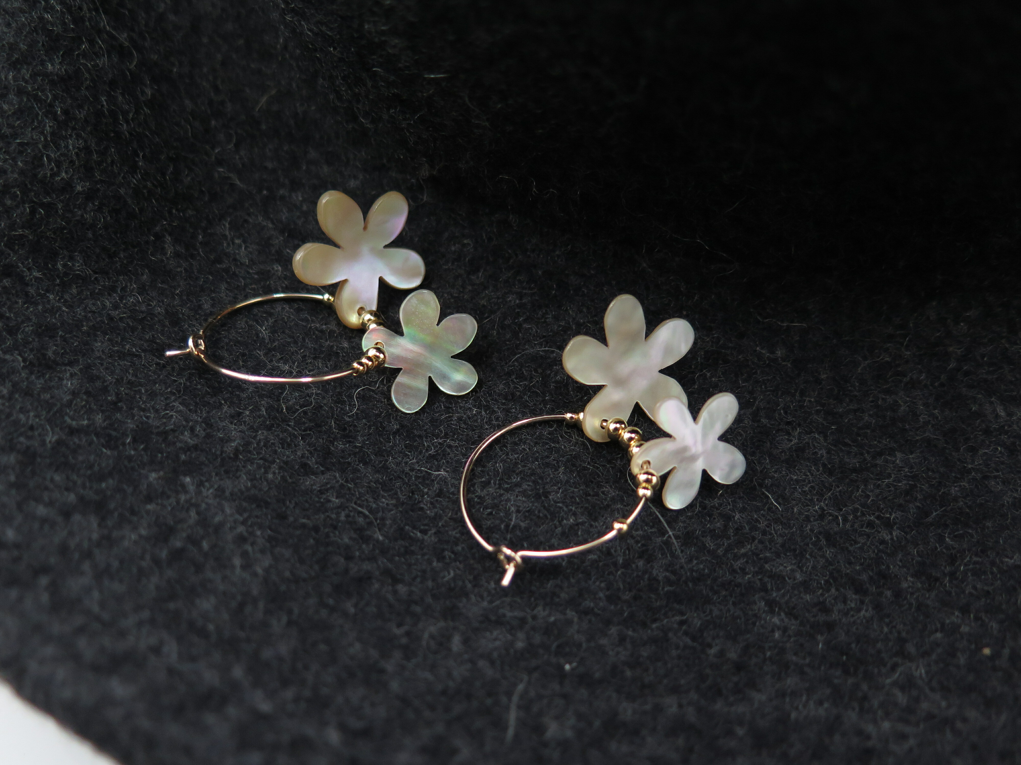 COLE COOL簡約花花貝殼耳圓圈耳環耳夾