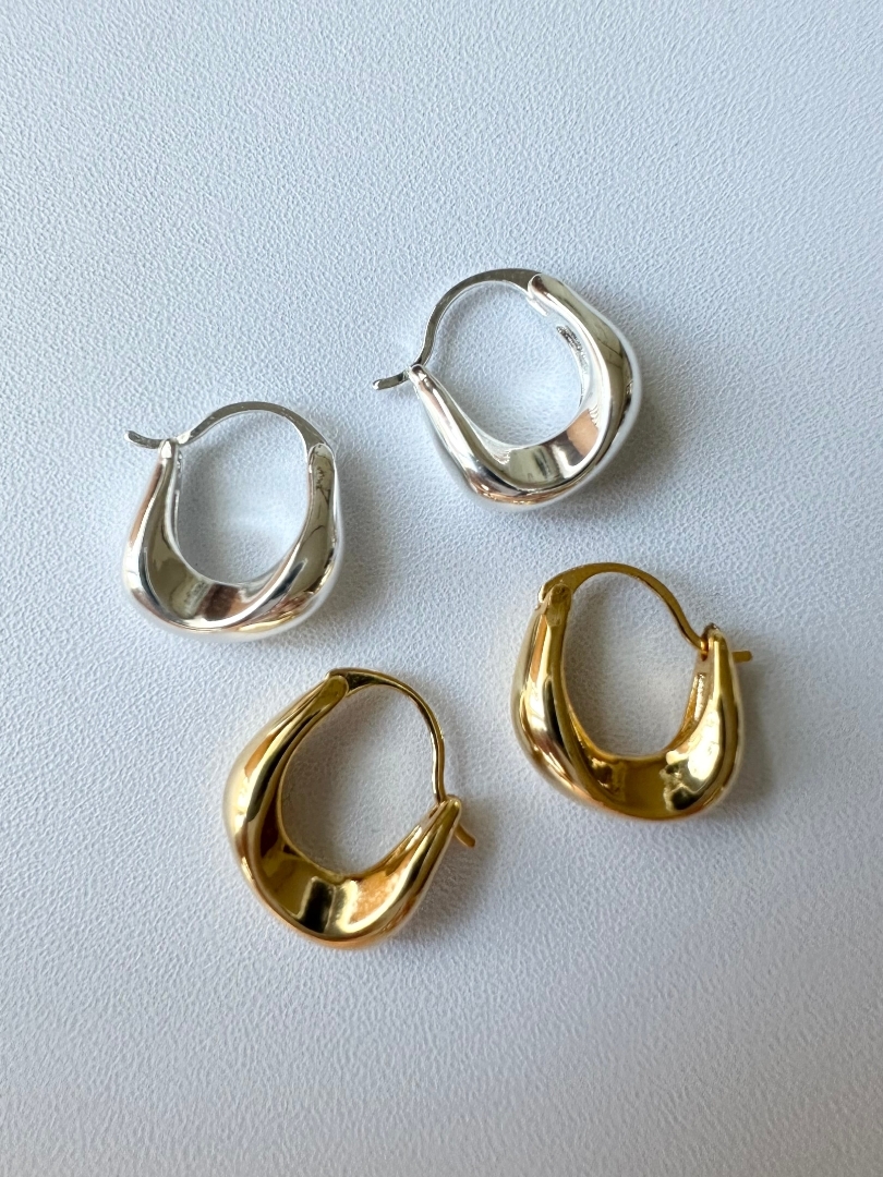 S925 Irregular hoop pierce