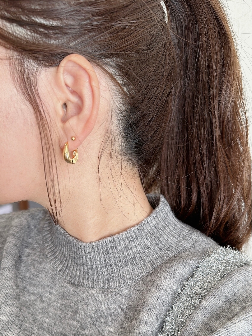 S925 Irregular hoop pierce