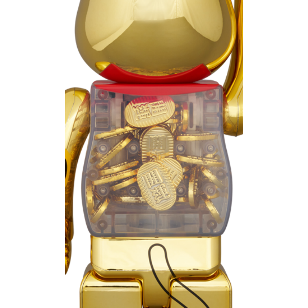 招き猫 招財貓 小判 開運 弍 金メッキ 100％ & 400％ BE@RBRICK