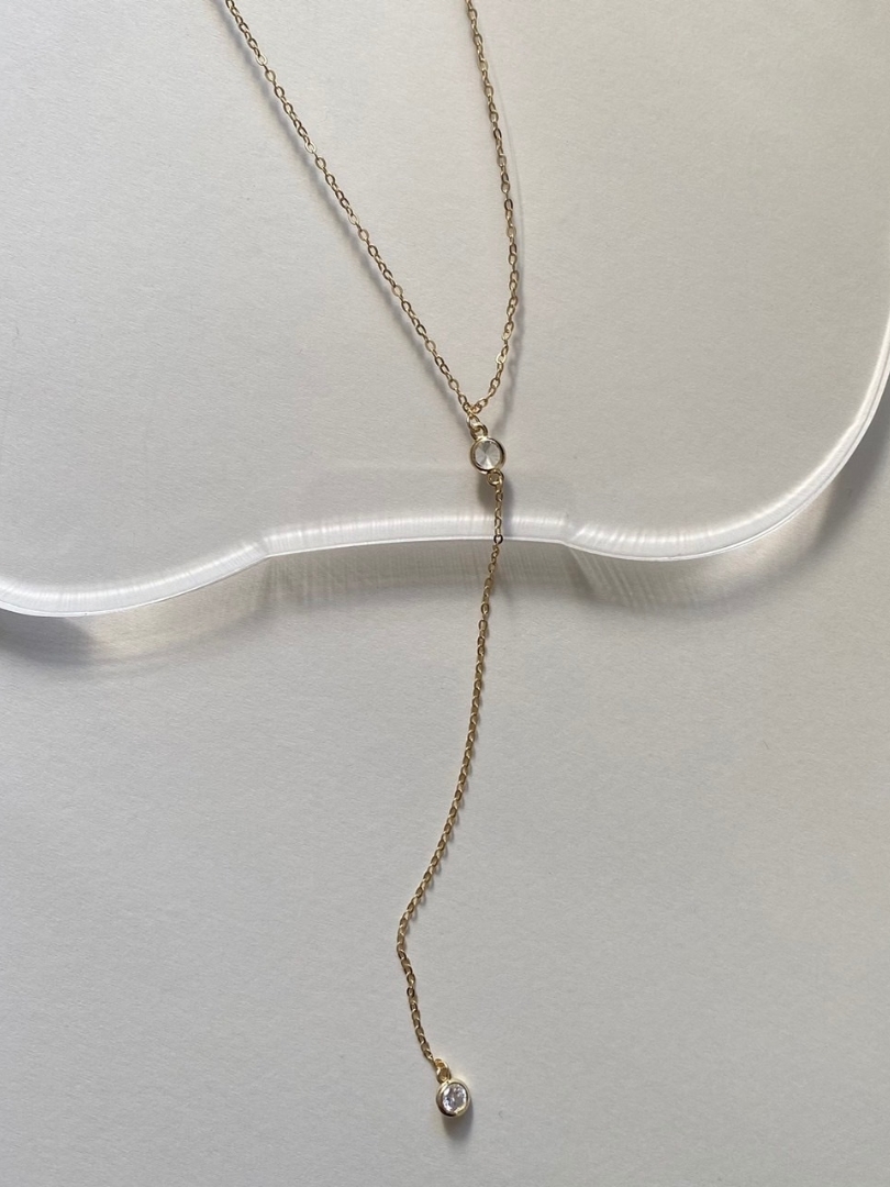 S925 hanging stone necklace