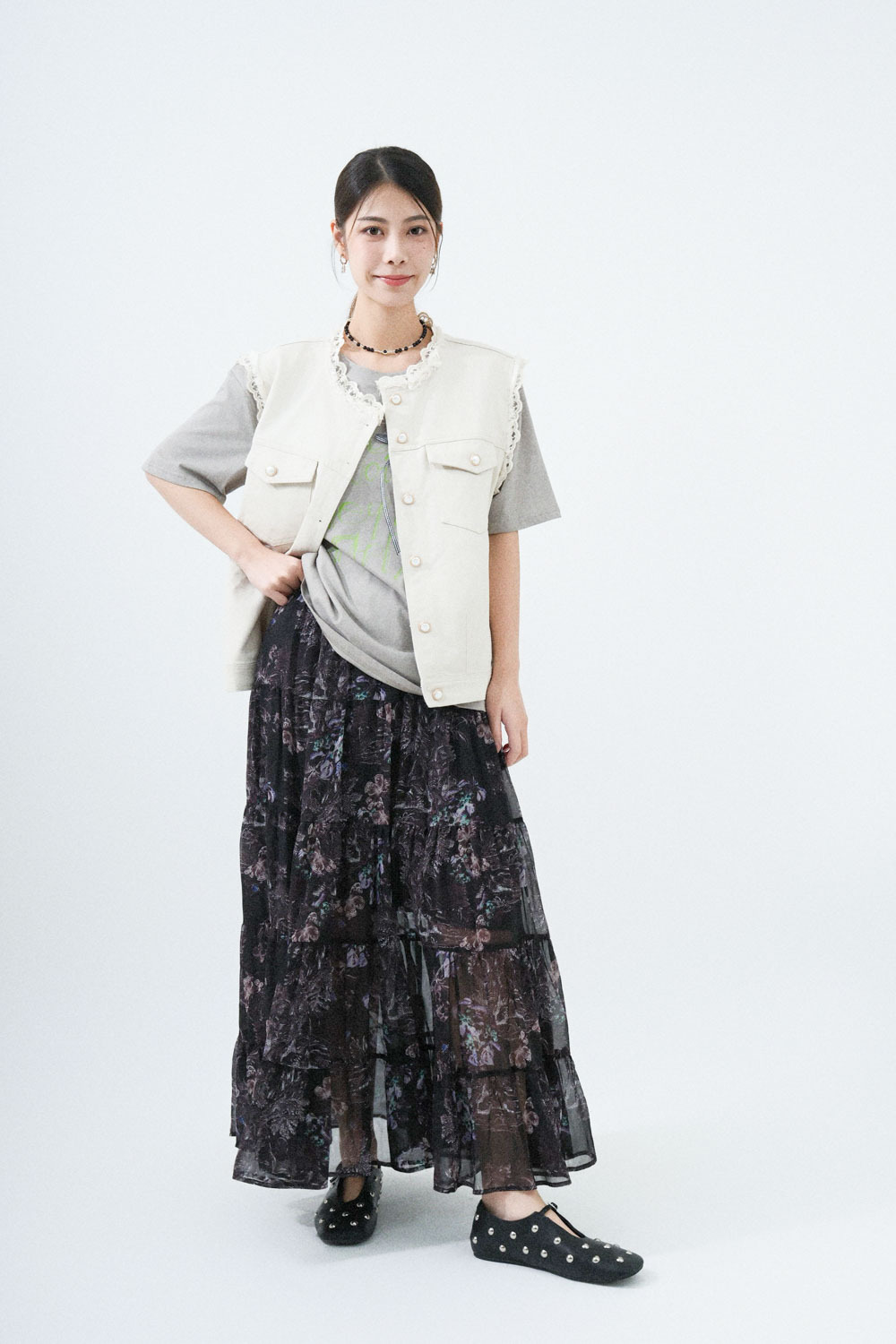 SS25_0141（背心外套＋Tee＋半截裙）