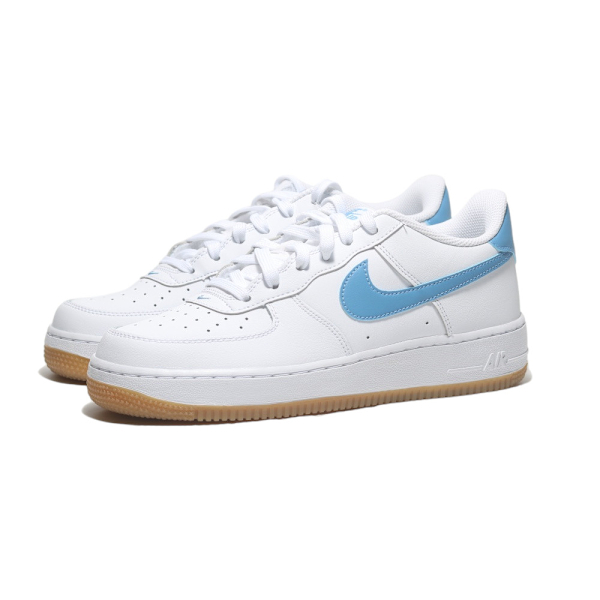 NIKE 休閒鞋 AIR FORCE 1 GS 白水藍 皮革 焦底 大童 女 FV5948-115