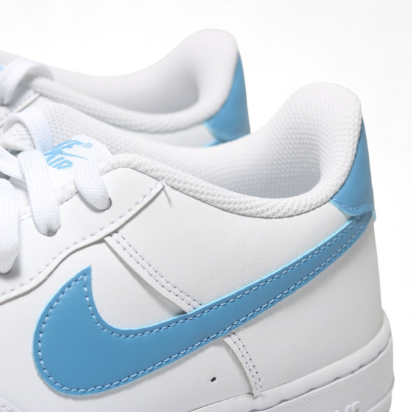 NIKE 休閒鞋 AIR FORCE 1 GS 白水藍 皮革 焦底 大童 女 FV5948-115