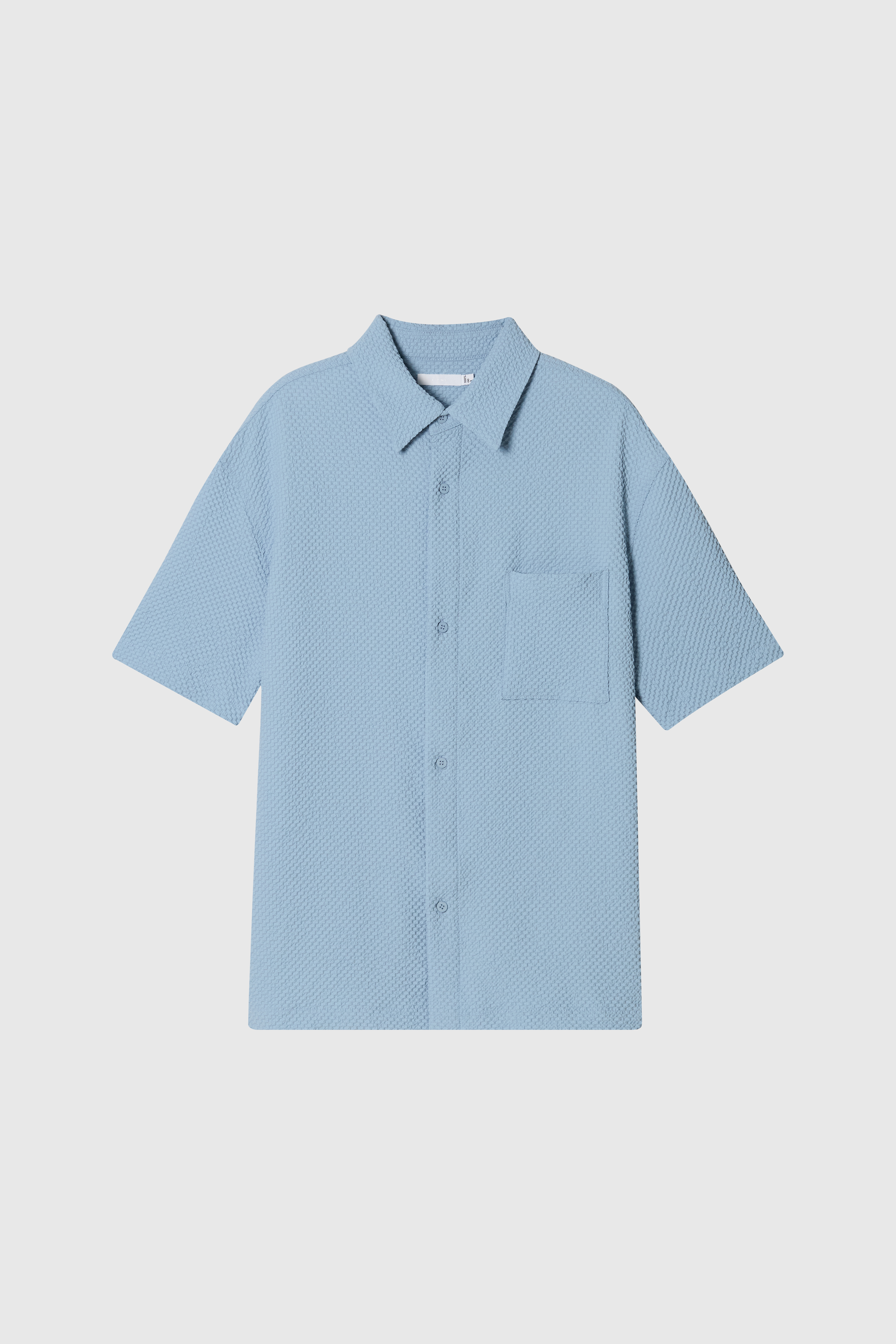 OLA 泡泡布寬鬆襯衫 男 （灰藍）