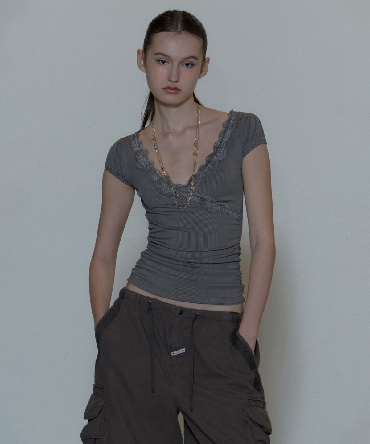 SLY | HOLE LACE トップス (Tシャツ・カットソー(長袖) ) |SHEL