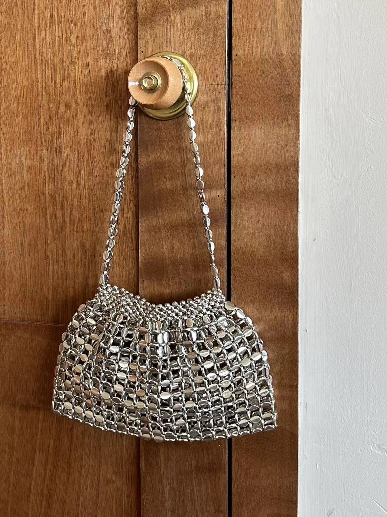 金屬編織簍空 時髦小包