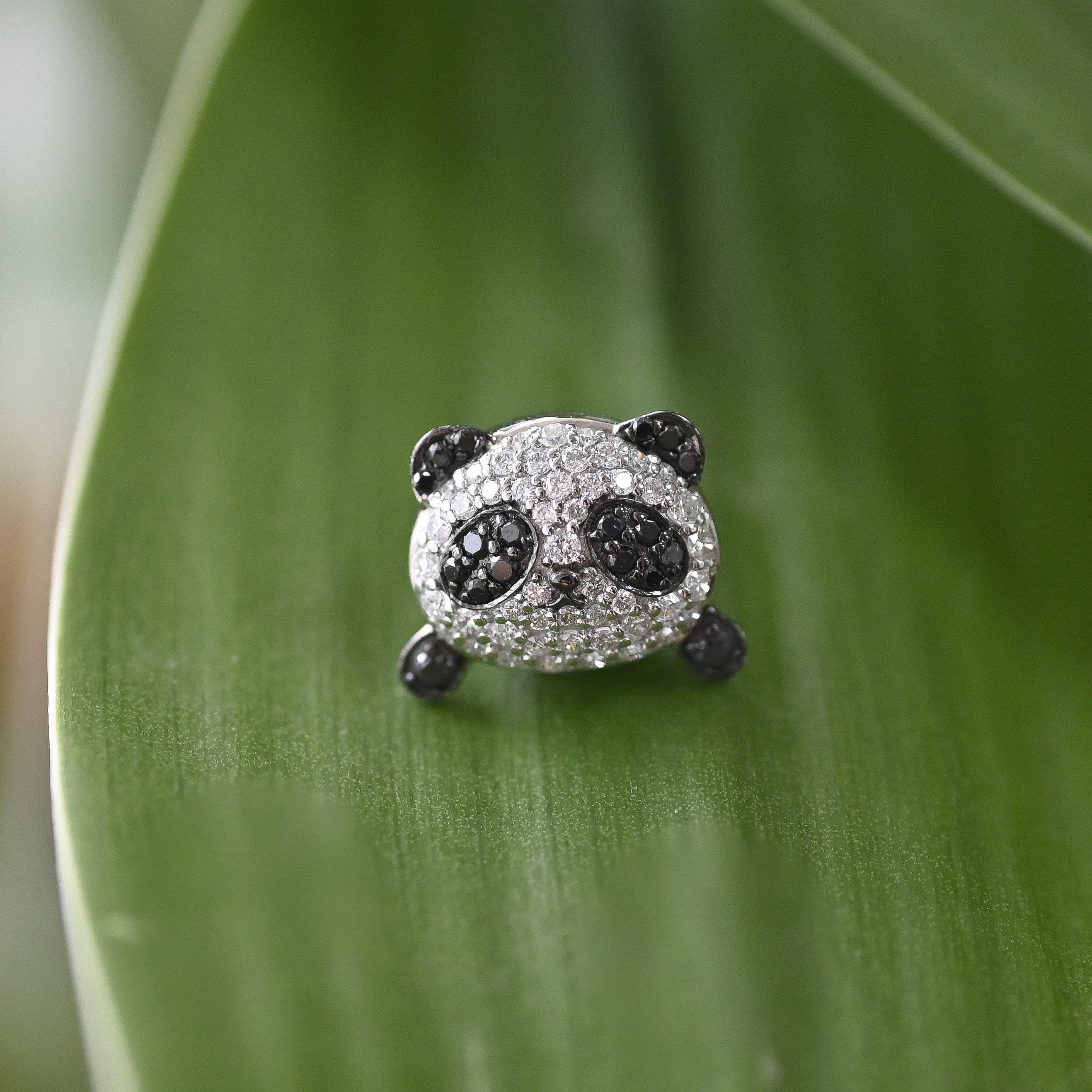 18K Panda Diamond Pendant