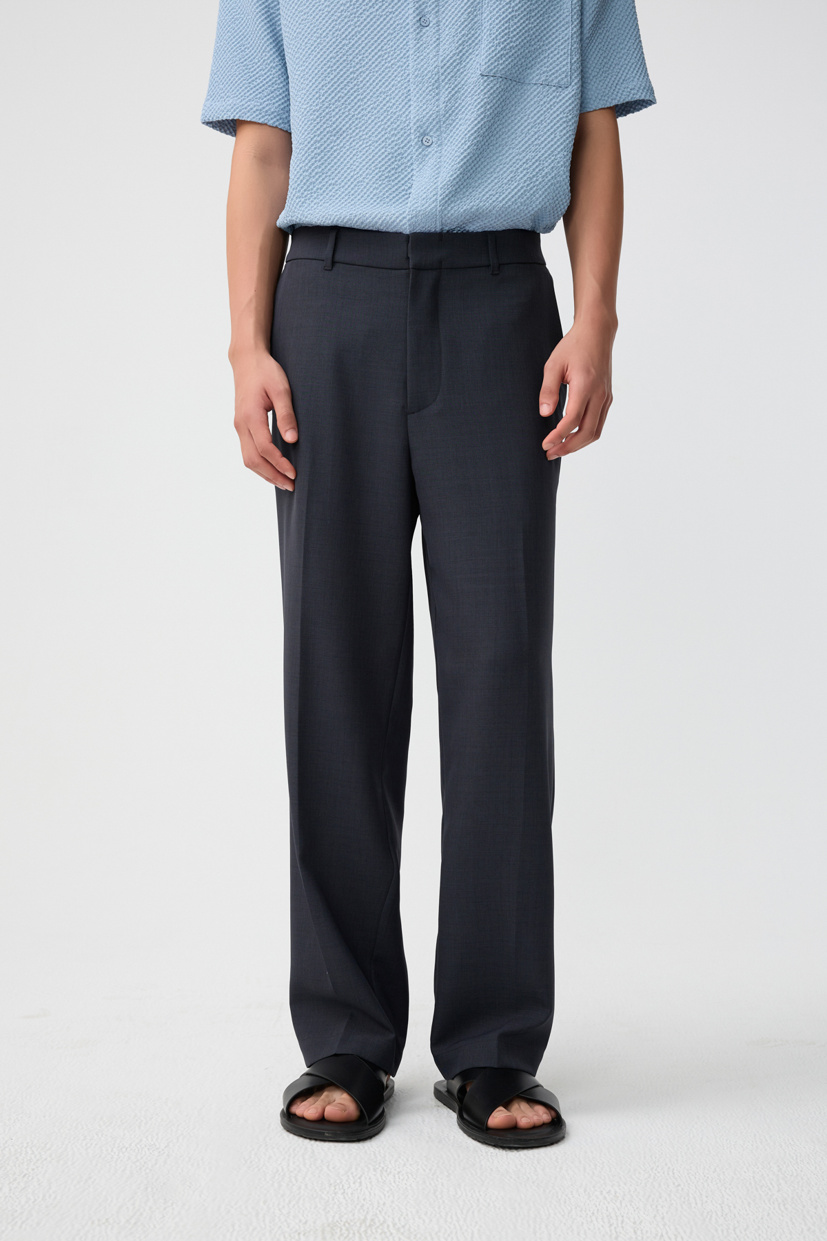 PACE 西裝寬褲 男(灰藍)