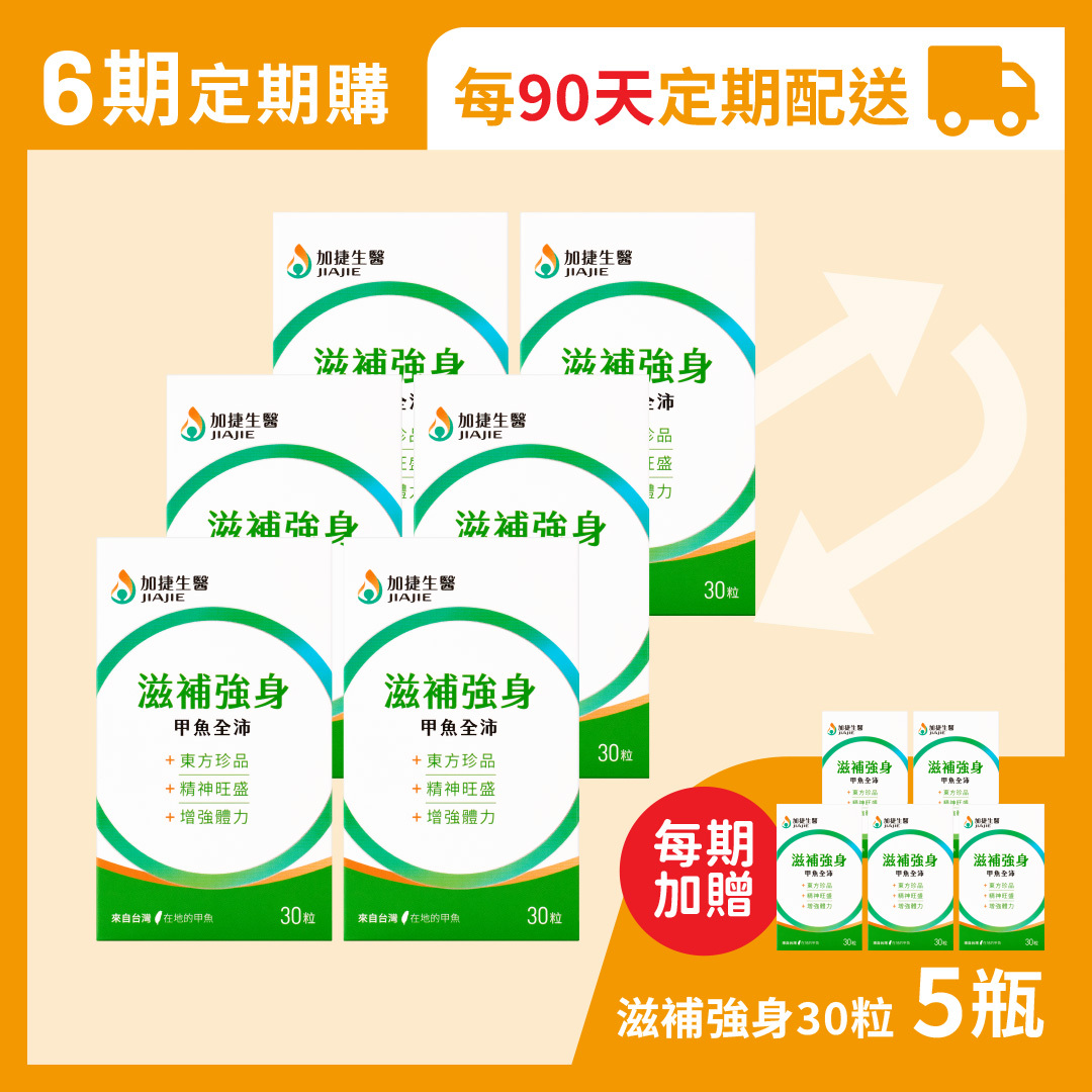 【定期購110天份】滋補強身 甲魚全沛膠囊｜每三個月配送11盒，每三個月自動下單共6次 (有任何狀況，可來訊或來電取消)
