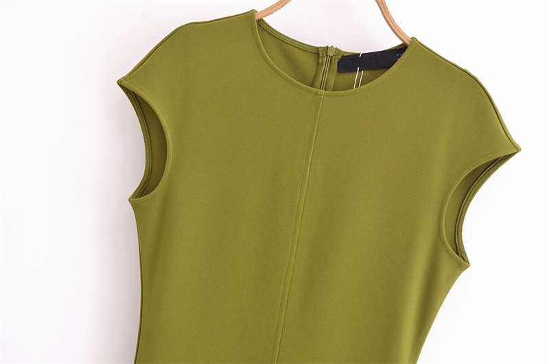 簡約俐落 歐美修身洋裝(咖/綠/黑)