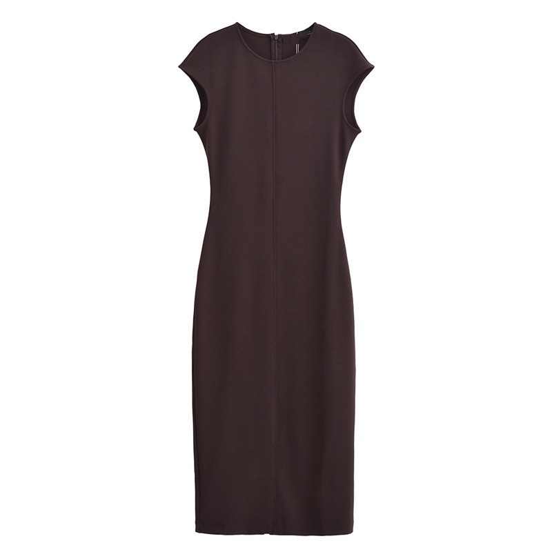 簡約俐落 歐美修身洋裝(咖/綠/黑)