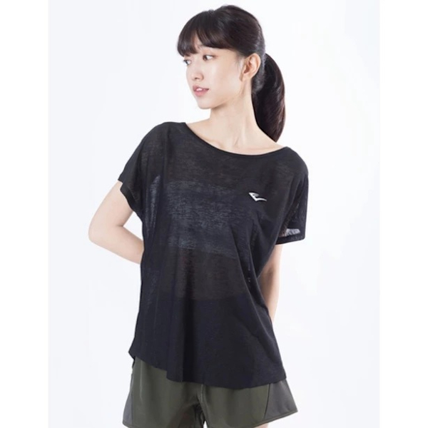 EVERLAST 短T 黑色 冰涼紗 寬版 運動 上衣 女 4122107420