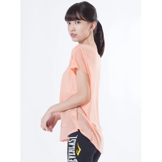 EVERLAST 短T 粉橘 冰涼紗 寬版 運動 上衣 女 4122107451