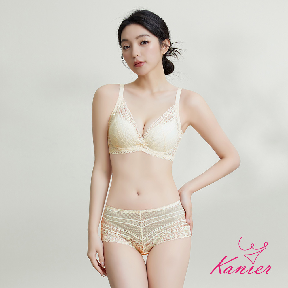 【Kanier卡妮兒】沐光晨曦 涼感深V機能型 軟鋼圈內衣【 1316 黃 -B / C 罩杯 】