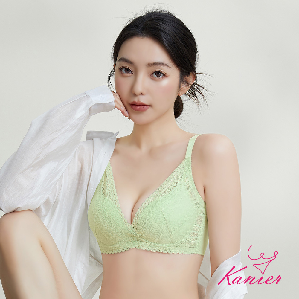 【Kanier卡妮兒】沐光晨曦 涼感深V機能型軟鋼圈內衣【1316 森語綠 B / C 罩杯】